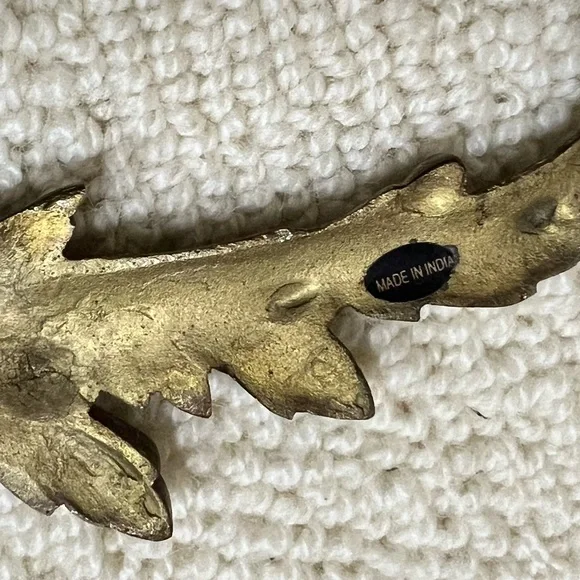 Vintage Solid Brass Wall Decor Ornament Plaque Topper Furniture Accent - Picture 10 of 16